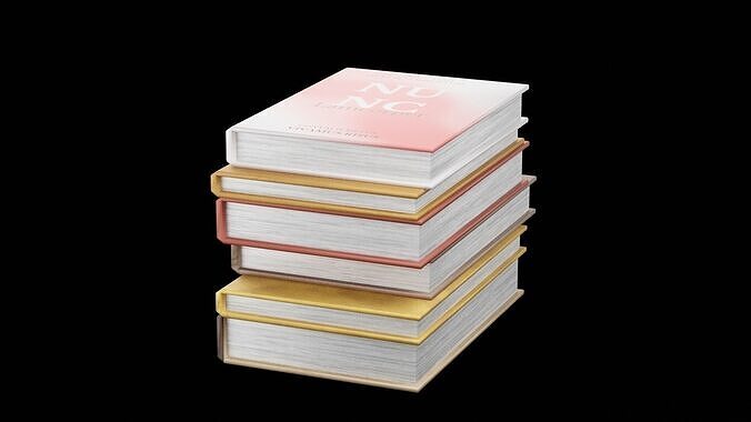 Six Books Low-poly 3D model