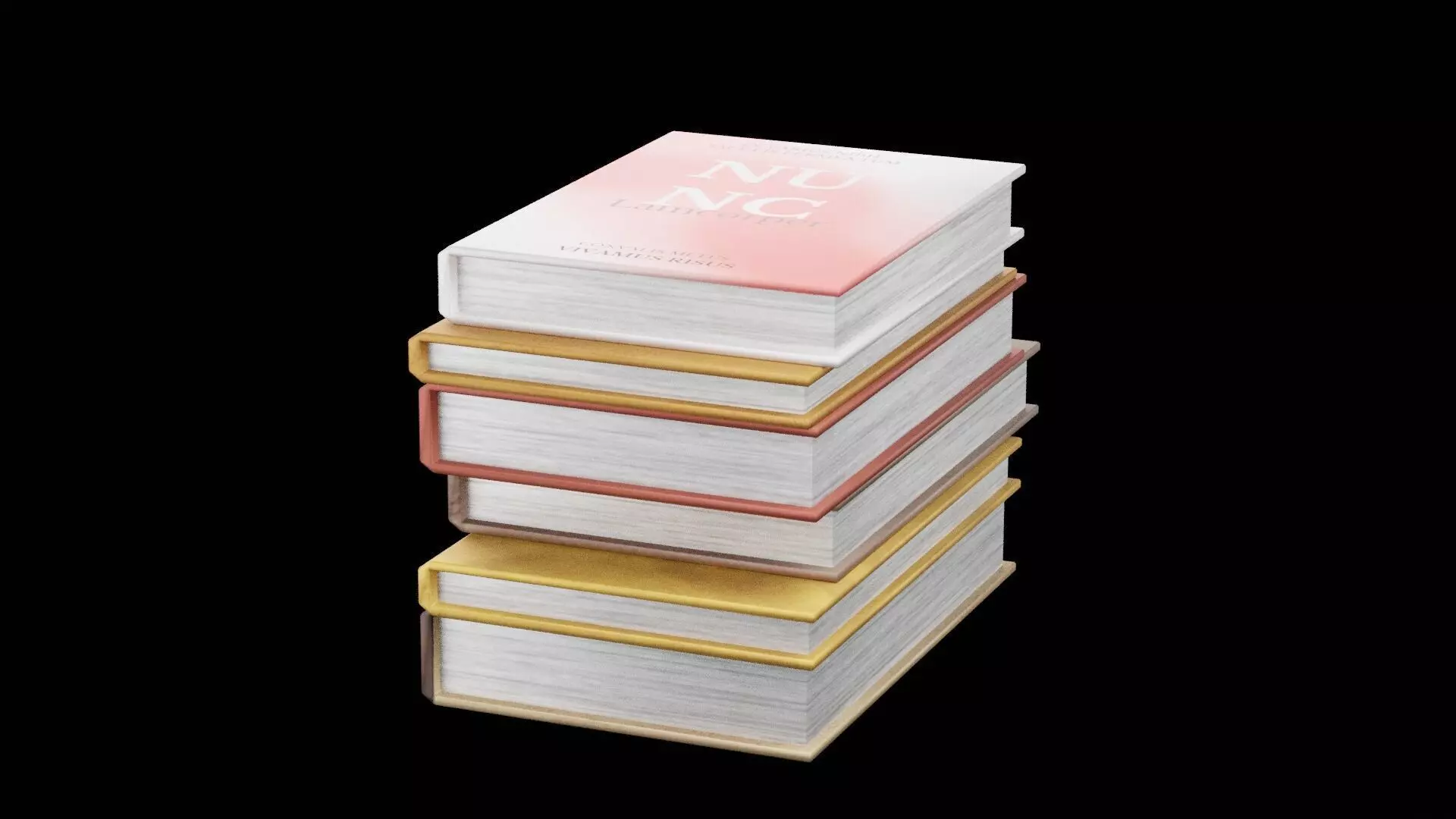Six Books Low-poly 3D model_0