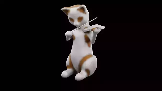 Figurine Violin Cat