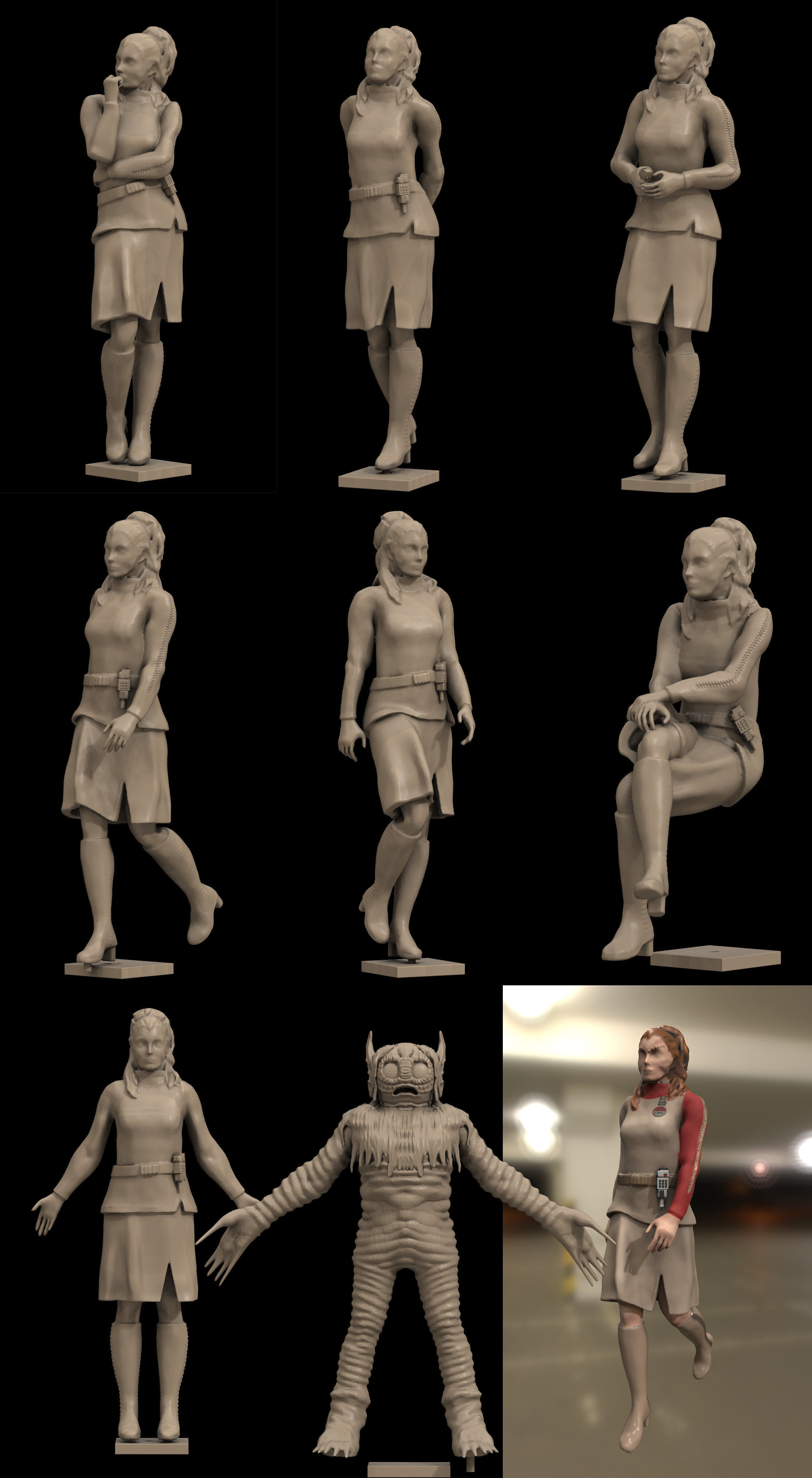 Wee Maya Sculptures -Space 1999 Free 3D print model_3