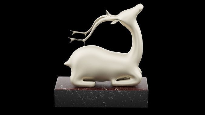 Figurine Gold Deer Low-poly 3D model