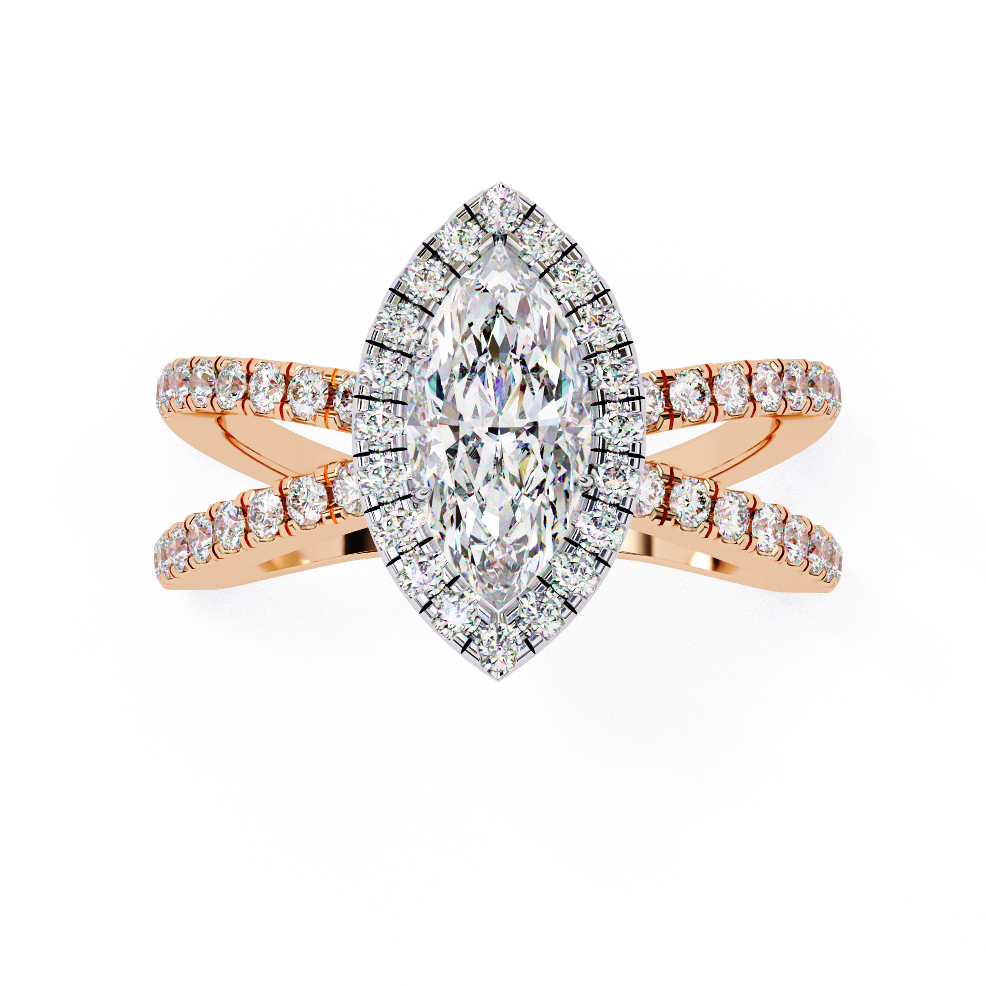 MARQUISE DIAMOND RING -CAD-099 3D model_5