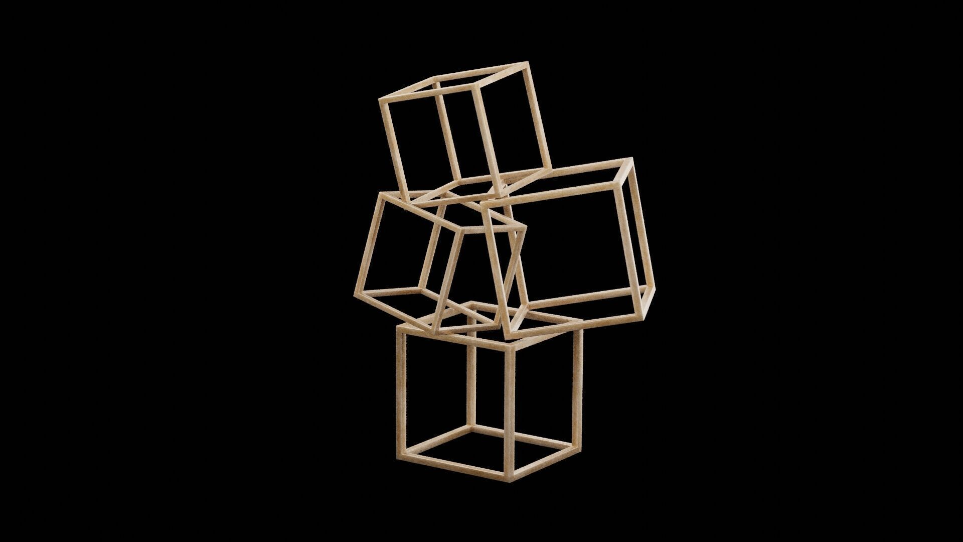 Cubes Figurine Low-poly 3D model_2