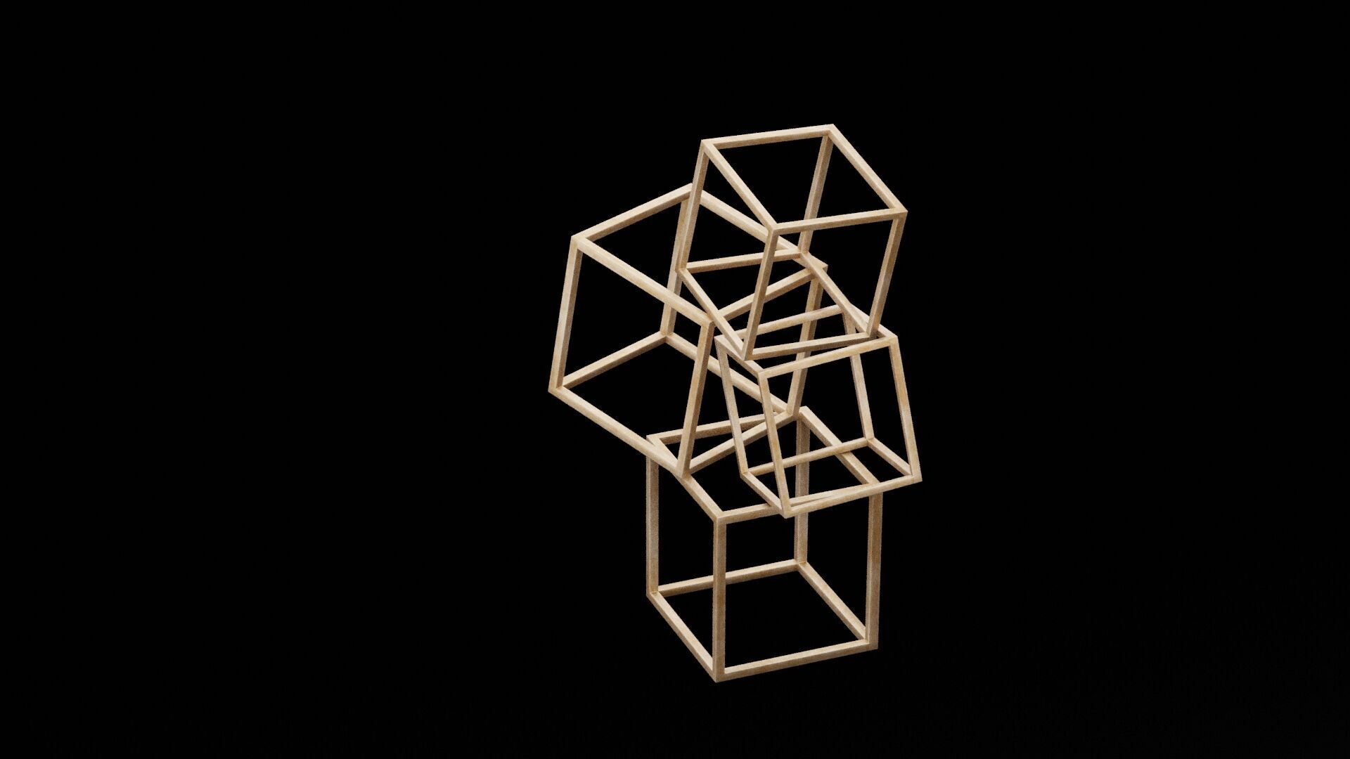Cubes Figurine Low-poly 3D model_3