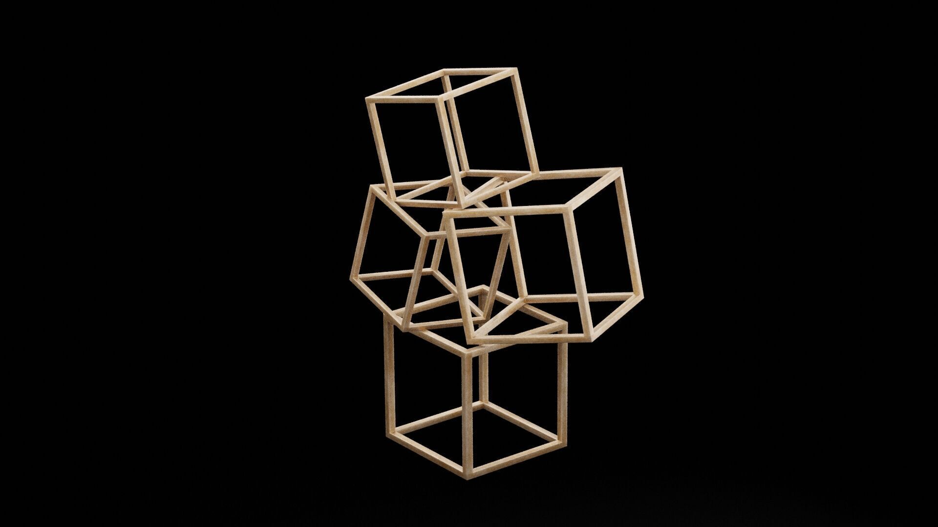 Cubes Figurine Low-poly 3D model_4