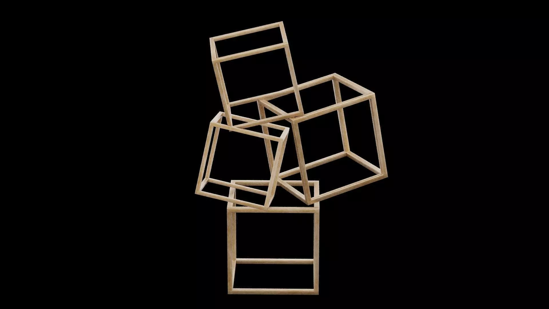 Cubes Figurine Low-poly 3D model_0