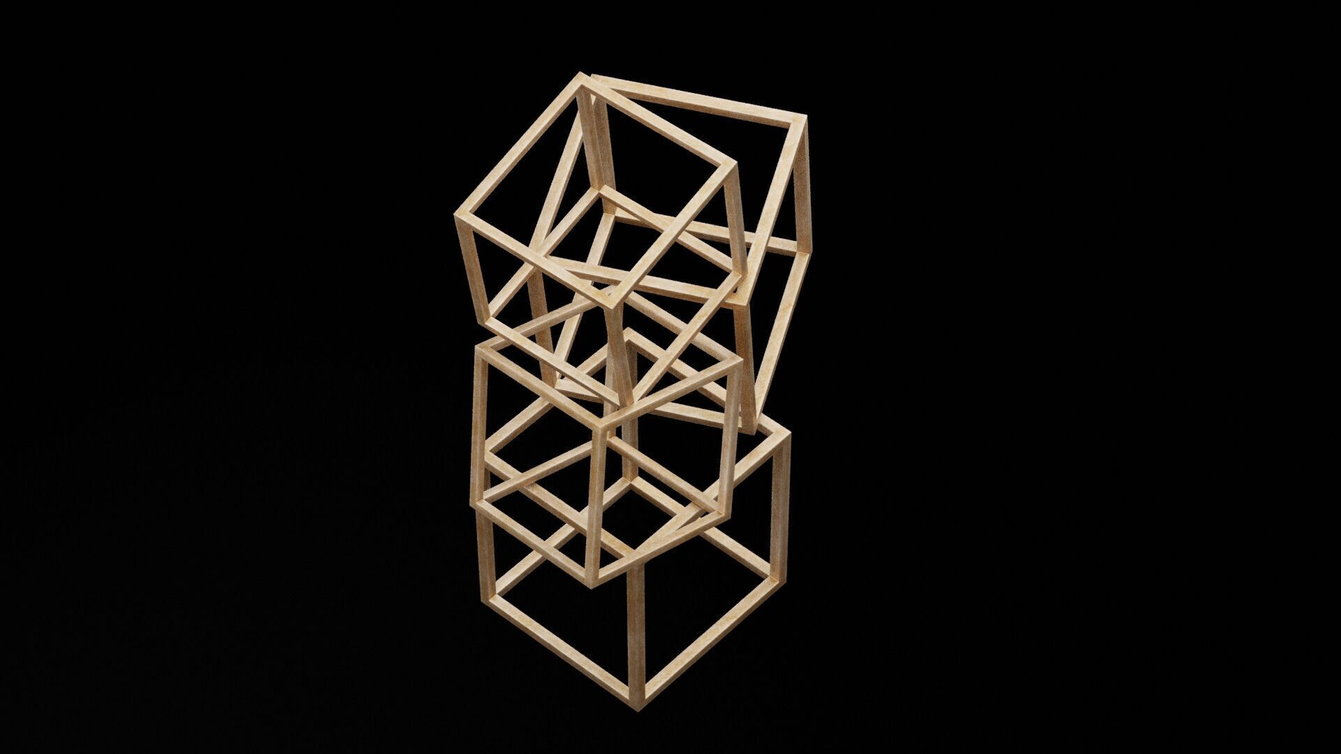 Cubes Figurine Low-poly 3D model_1