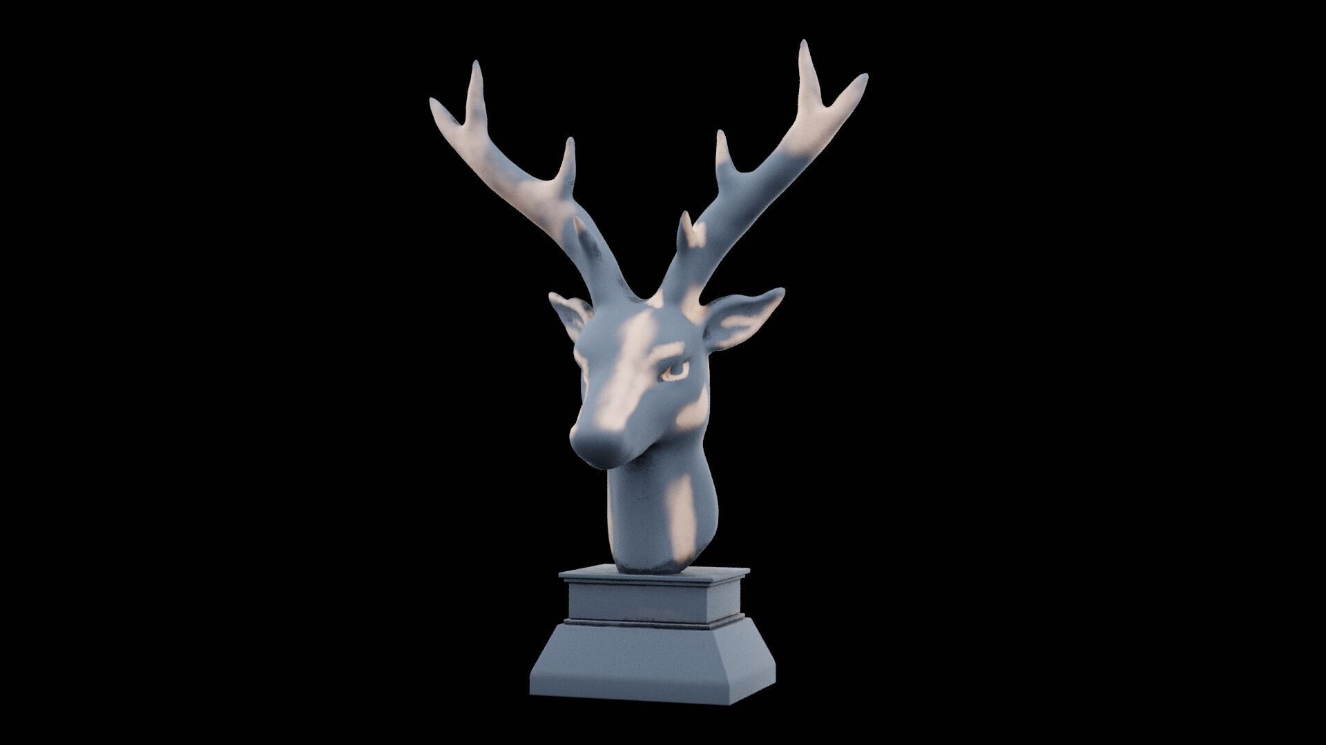 Deer Head Low-poly 3D model_6