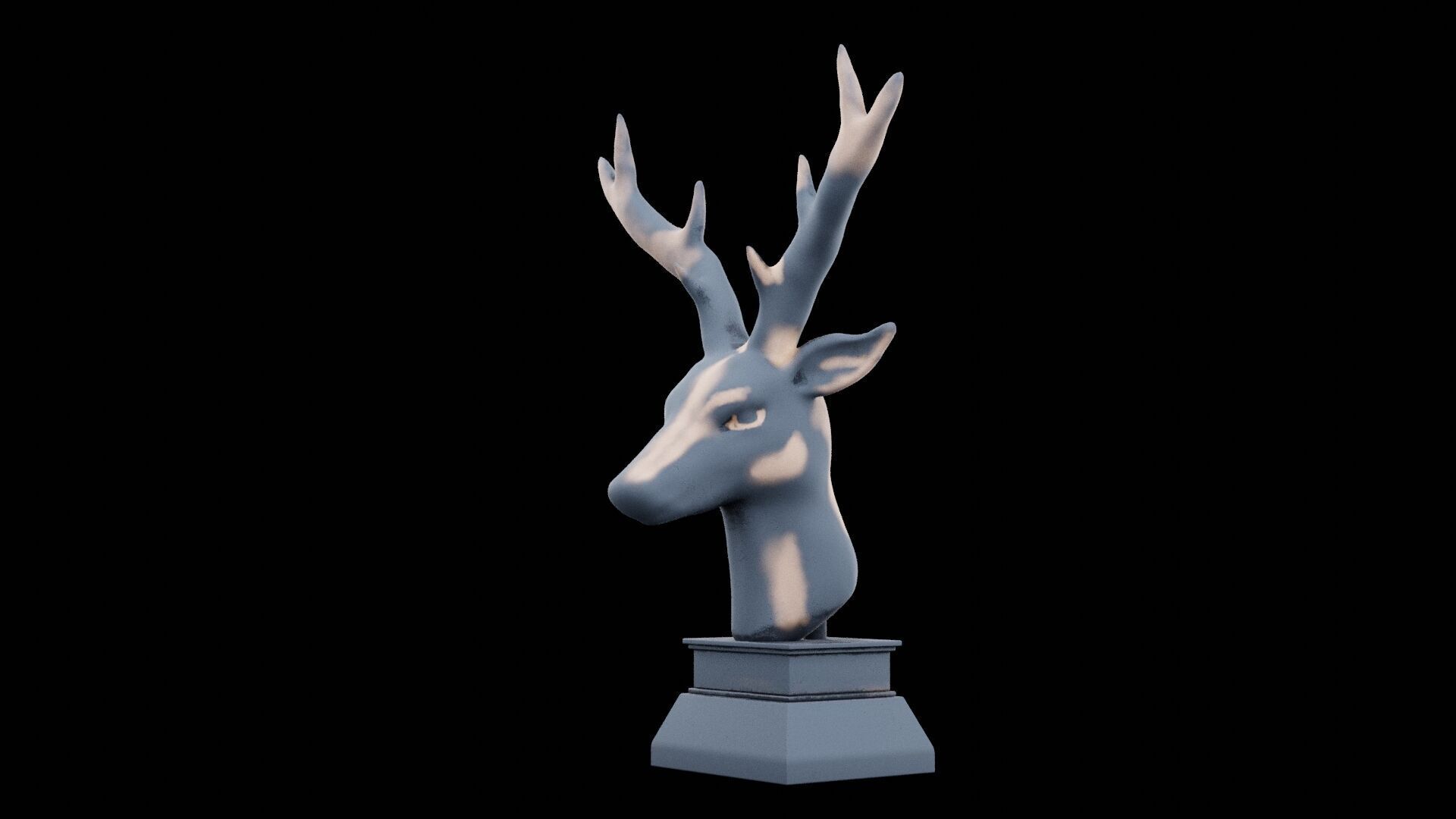 Deer Head Low-poly 3D model_7