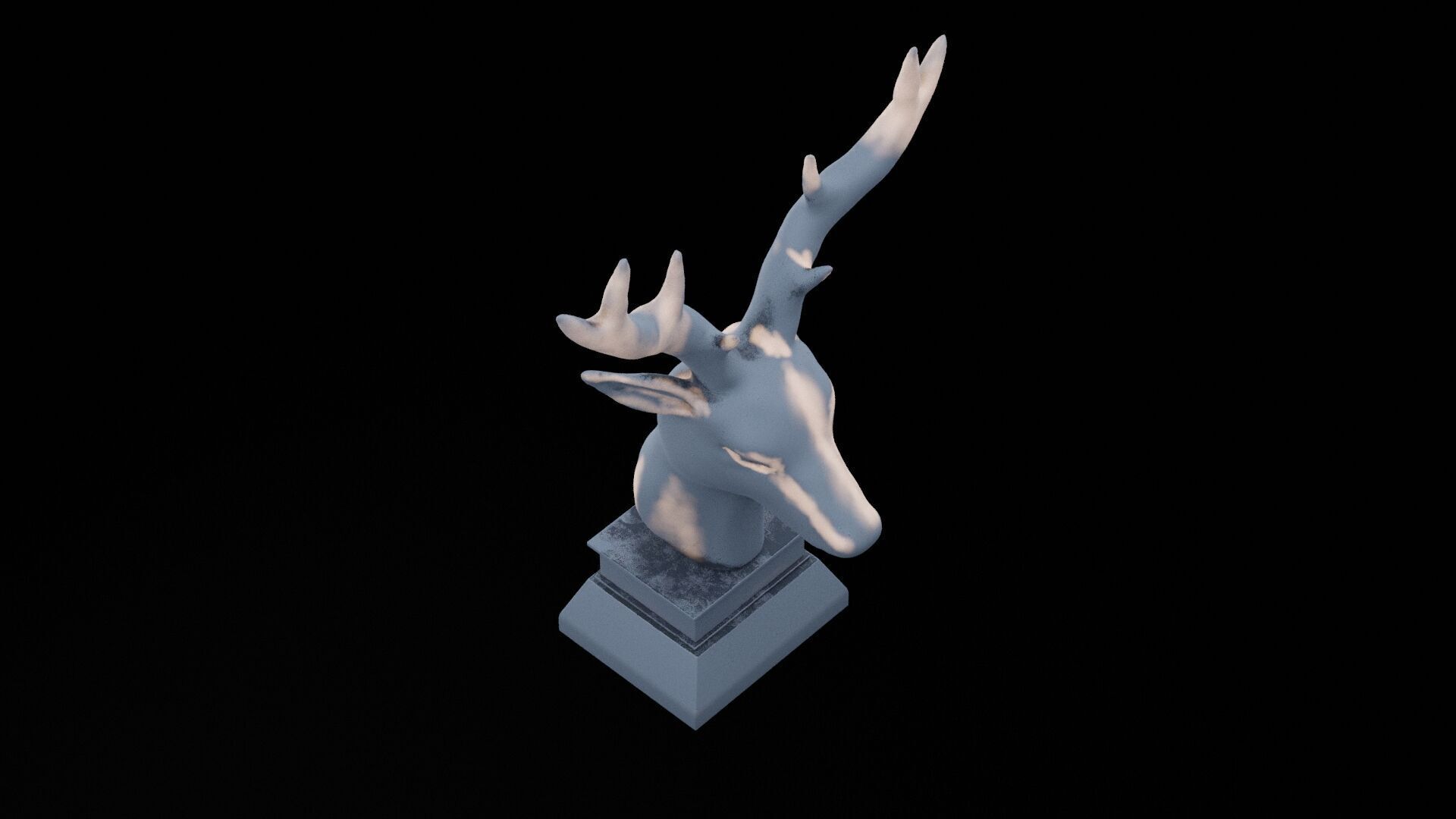 Deer Head Low-poly 3D model_1