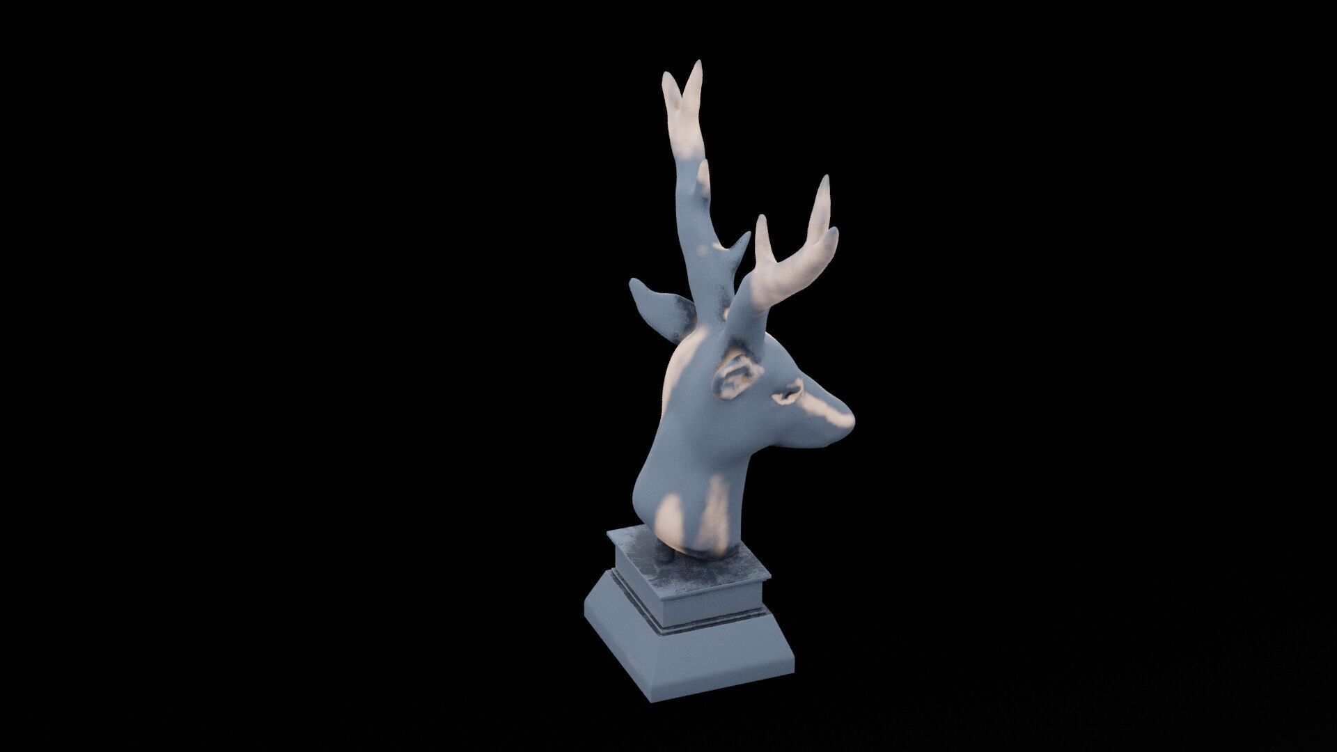 Deer Head Low-poly 3D model_3