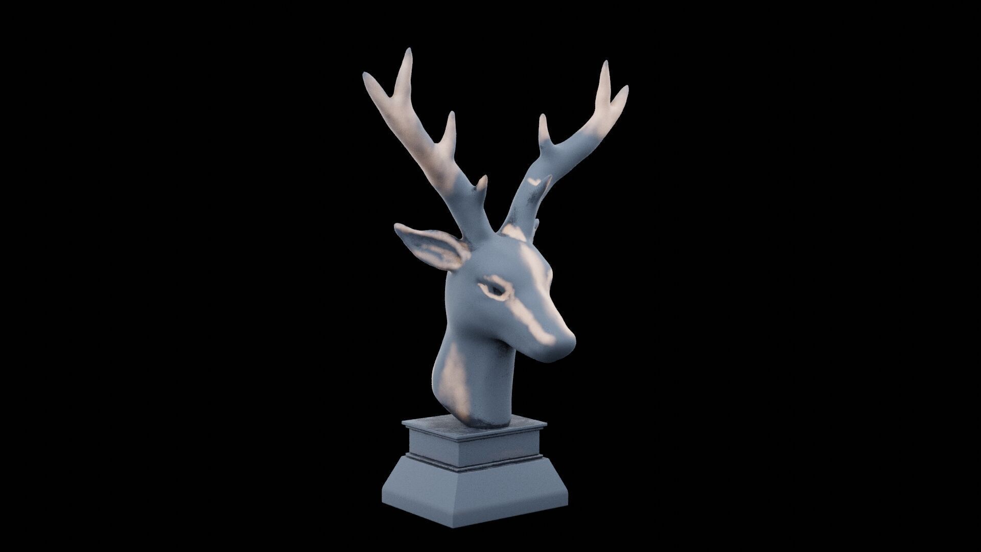 Deer Head Low-poly 3D model_5