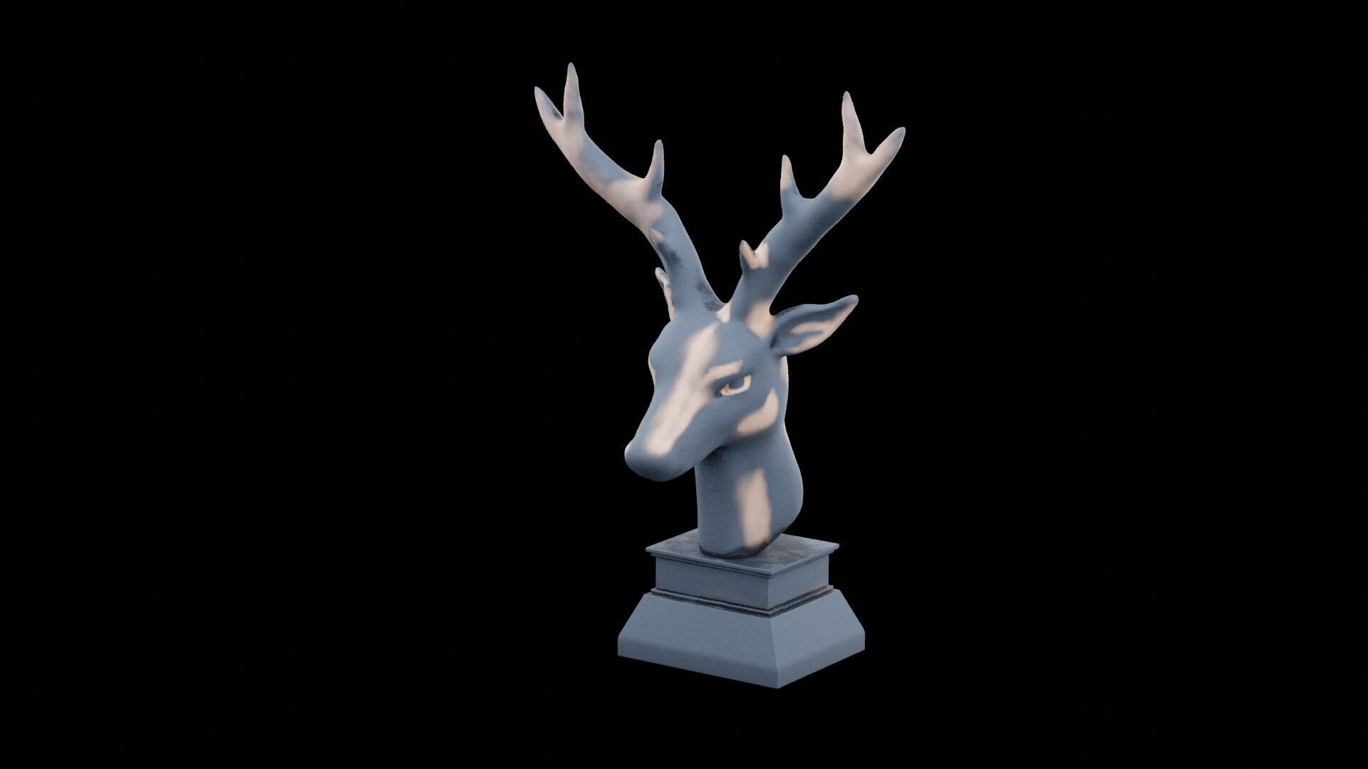 Deer Head Low-poly 3D model_2