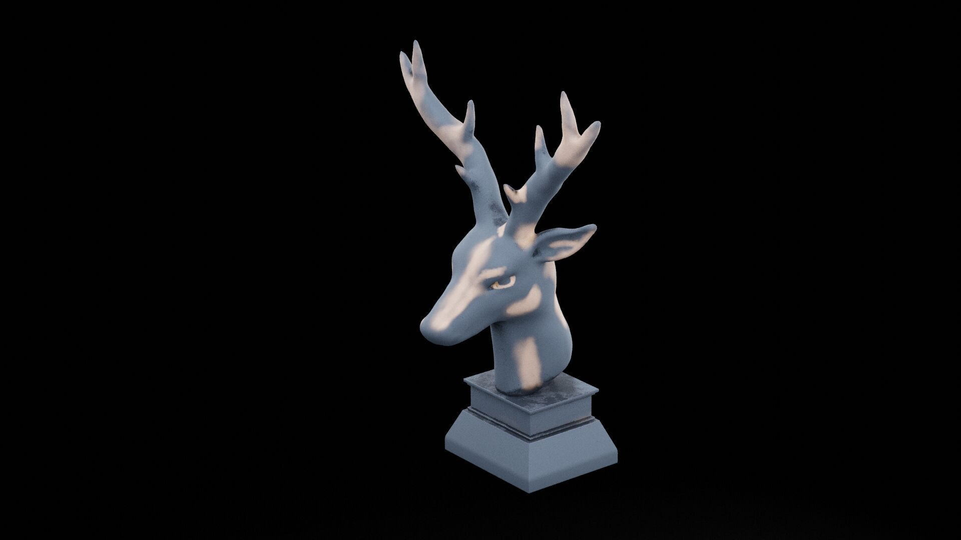 Deer Head Low-poly 3D model_4