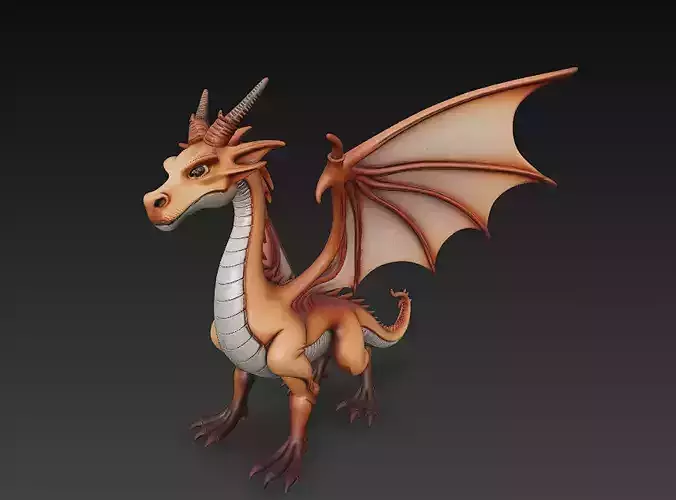 Dragon Realistic 3D Model Basic - Low Poly Realistic