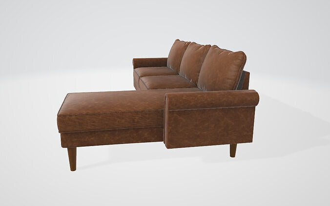 L Shape Sofa Low-poly 3D model
