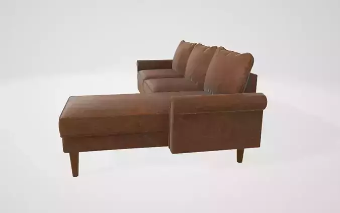 L Shape Sofa Low-poly 3D model