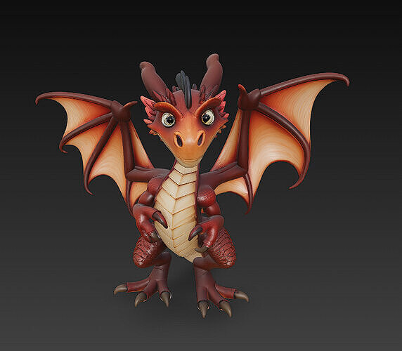 Dragon Realistic 3D Model Basic - Low Poly Realistic Low-poly 3D model