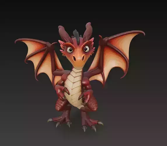 Dragon Realistic 3D Model Basic - Low Poly Realistic