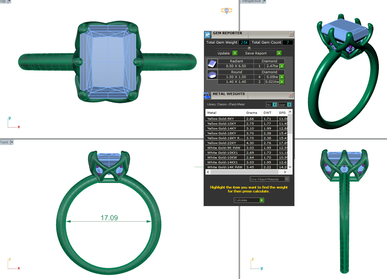 PRINCESS DIAMOND RING -CAD-104 3D model_12