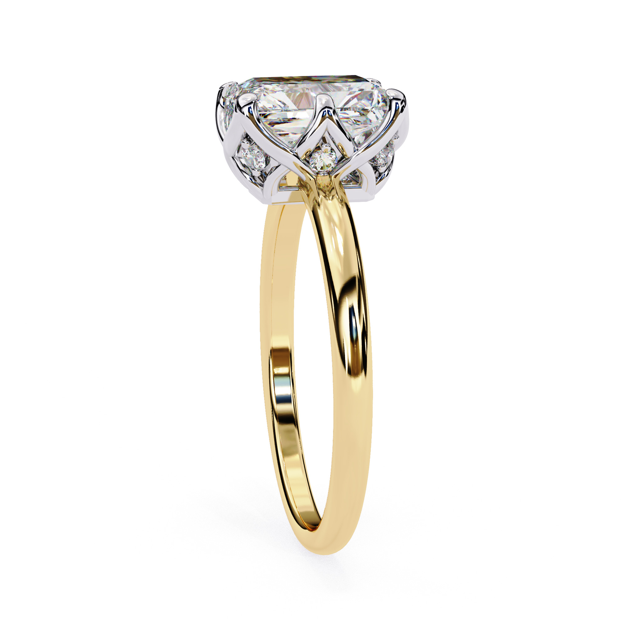 PRINCESS DIAMOND RING -CAD-104 3D model_7