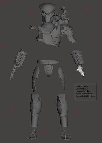 Predator 1987 Jungle Hunter Left Glove Armor Seperate with Glove 3D print model