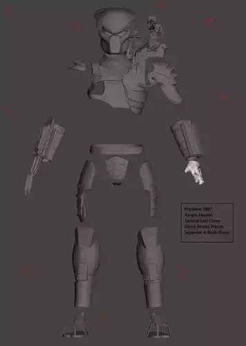 Predator 1987 Jungle Hunter Left Glove Armor Seperate with Glove 3D print model Predator 1987 Jungle Hunter Left Glove Armor Seperate with Glove 3D print model