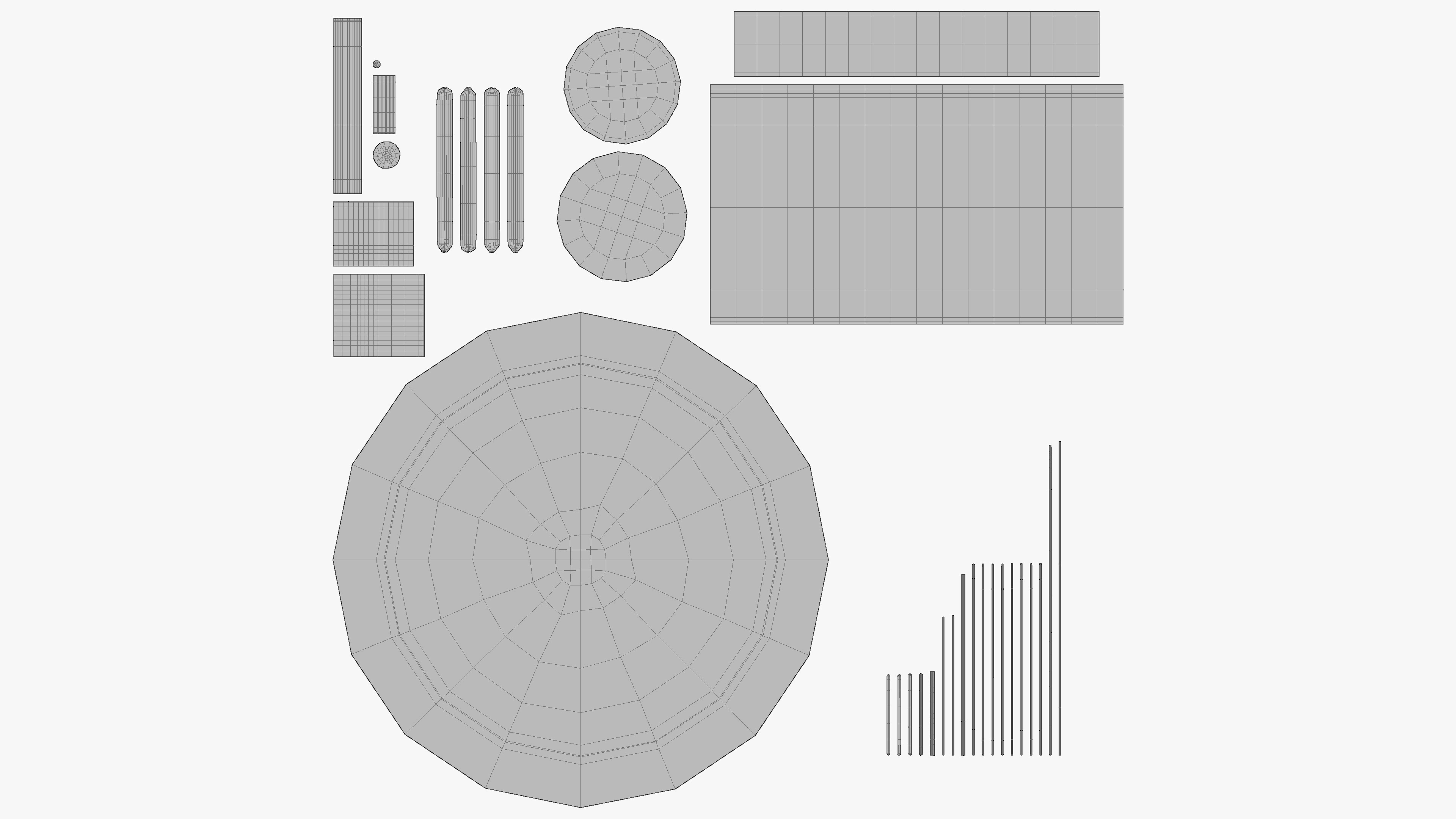 Swan Line Table Lamp Low-poly 3D model_10