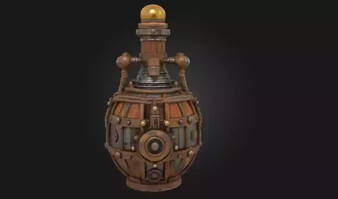 Steampunk Elixir Vessel  Arcane Conduit of Retro Futuristic  3D model