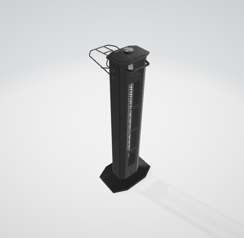 Outdoor Electric Patio Heater Low-poly 3D model_2