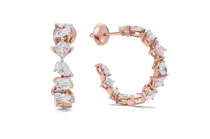 Facny Diamond Bali Earring 3D print model