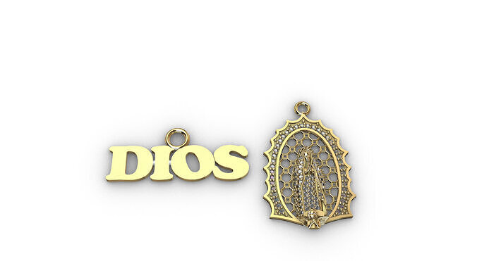 Dije virgen con dije de dios de regalo -v- 3D print model