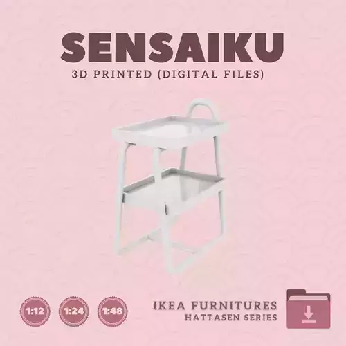 29 HATTASEN Bedside Table Shelf Unit Dollhouse - IKEA - 3D Print