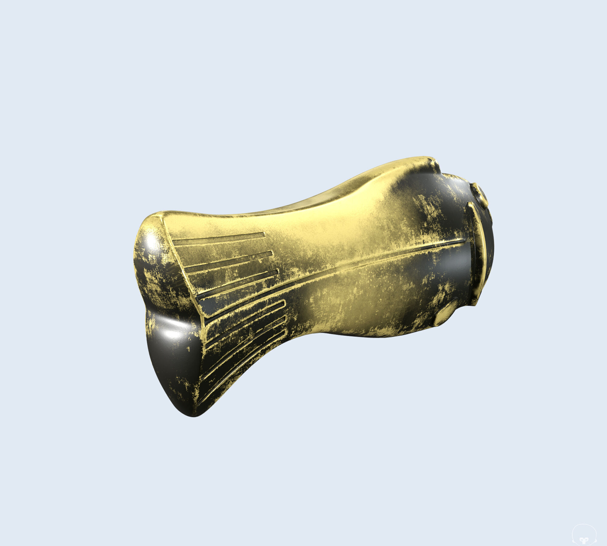 Vintage antique bronze gold fish for visualization and printing Low-poly 3D model_5