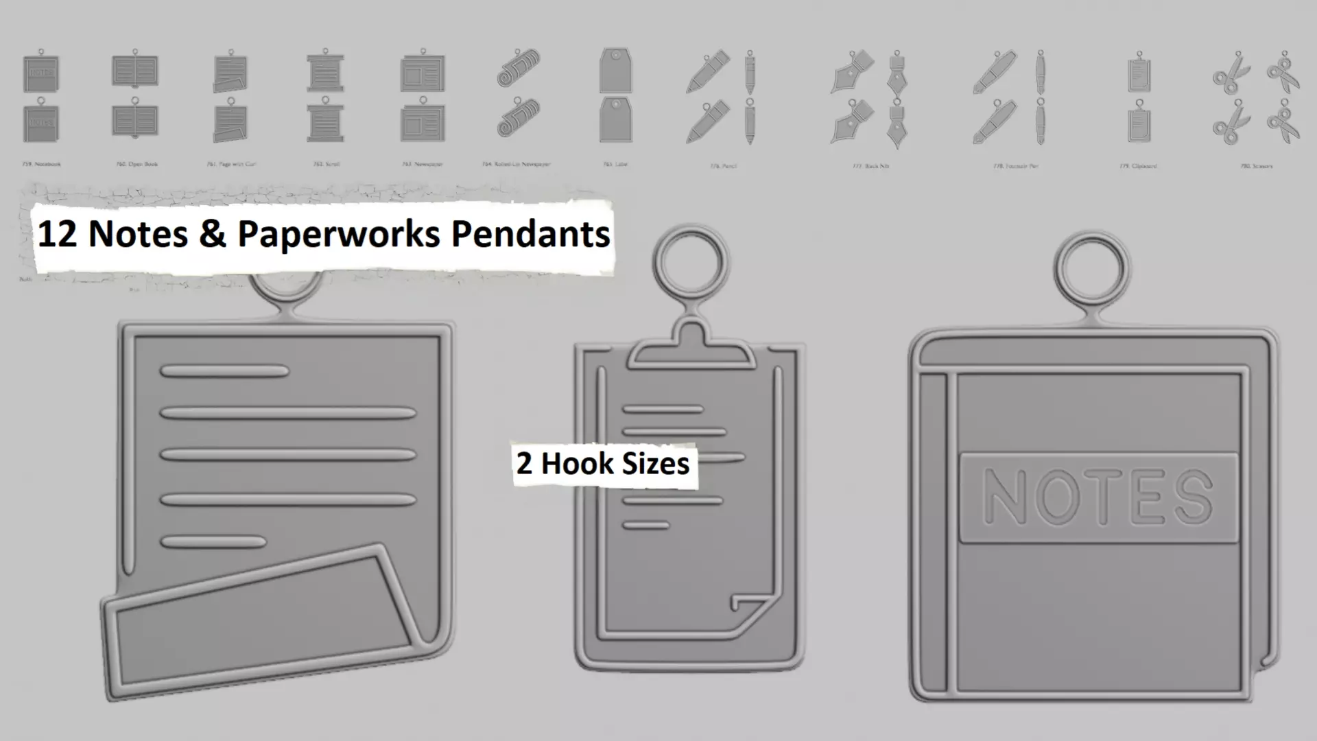 Notes and Paperworks Pendant Collection 3D print model