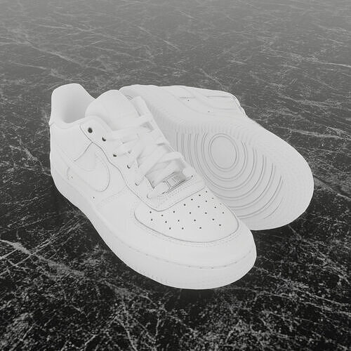 NIKE AIR FORCE 1 LOW WHITE 3D SHOES Low-poly 3D model