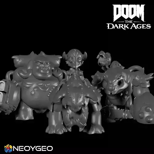 TOYS PACK MANCUBUS - KOMODO - PINKY RIDER - DOOM THE DARK AGES 3D print model