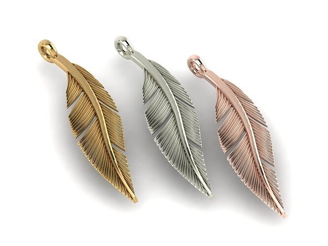 Feather pendant or necklace 3D print model