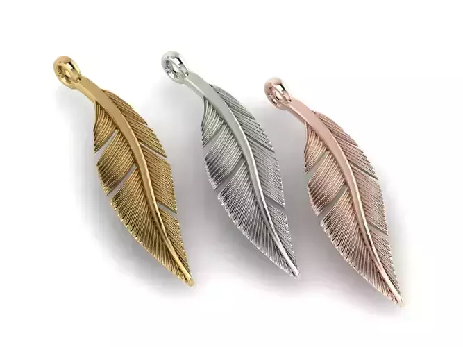 Feather pendant or necklace 3D print model