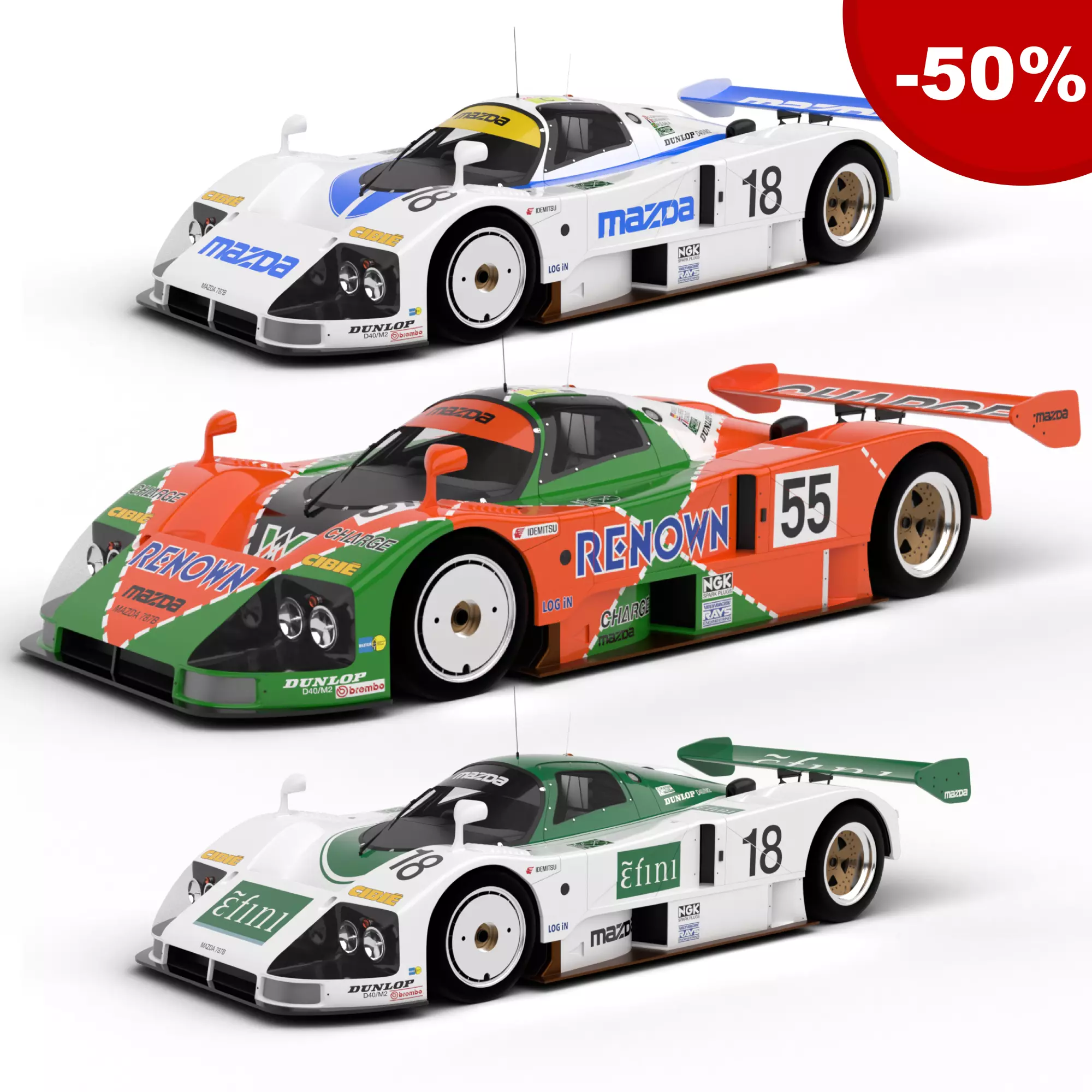 Pack Mazda 787B Racing 1991 HQ interior 3D Model Collection_0