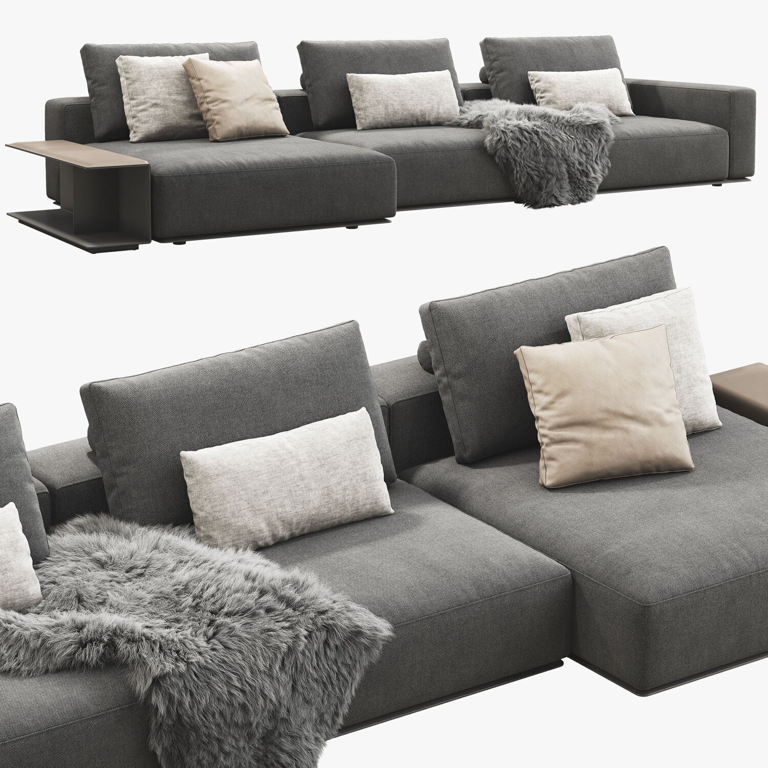 Poliform Westside Chaise Sofa 3D model_1