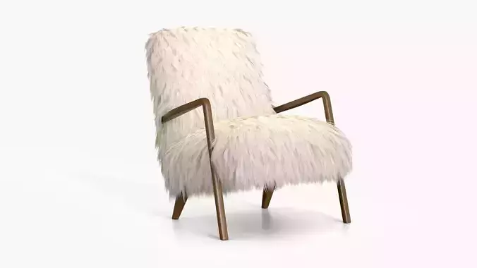 Lounge Chair in Longhair Sheepskin
