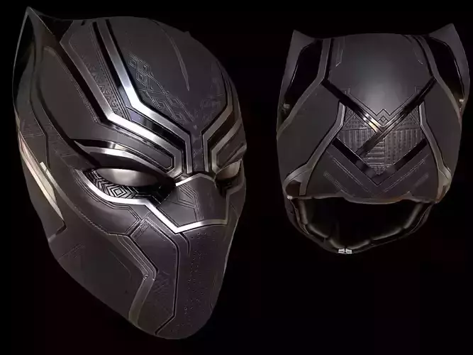 Black Panther Mask PBR Low-poly 3D model