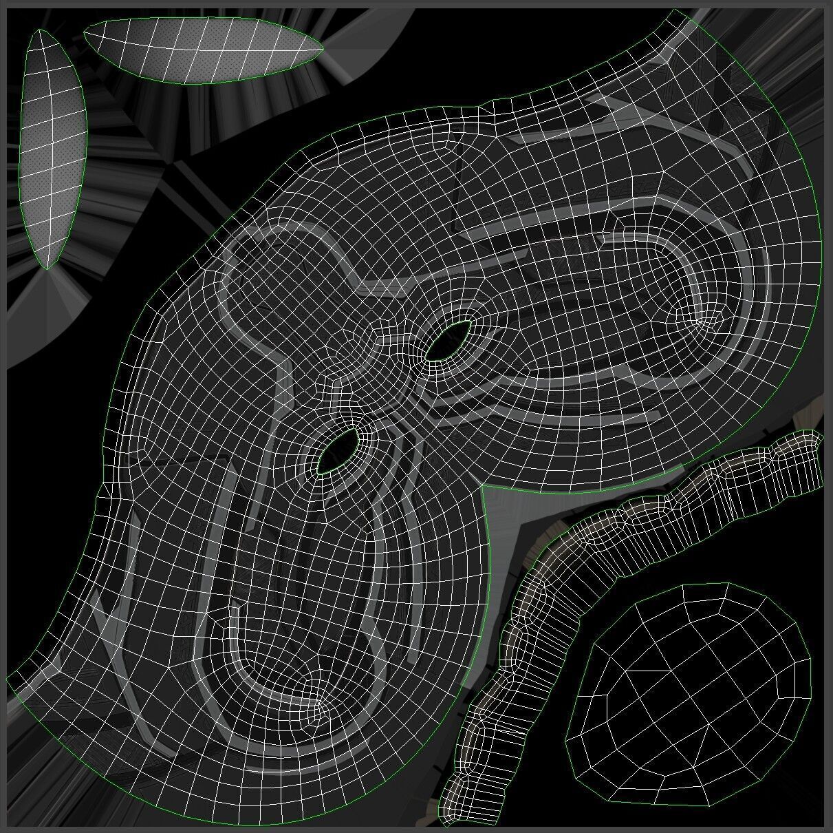 Black Panther Mask PBR Low-poly 3D model_19