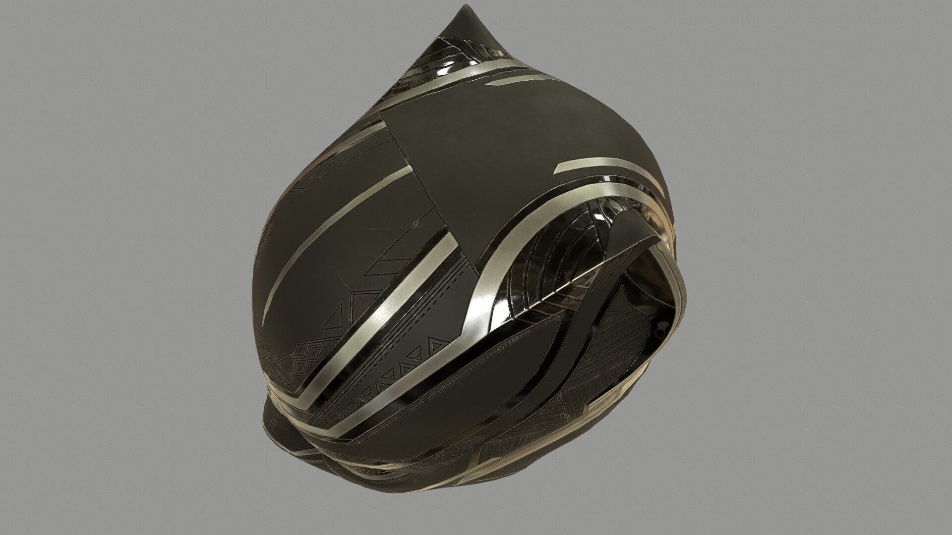 Black Panther Mask PBR Low-poly 3D model_6