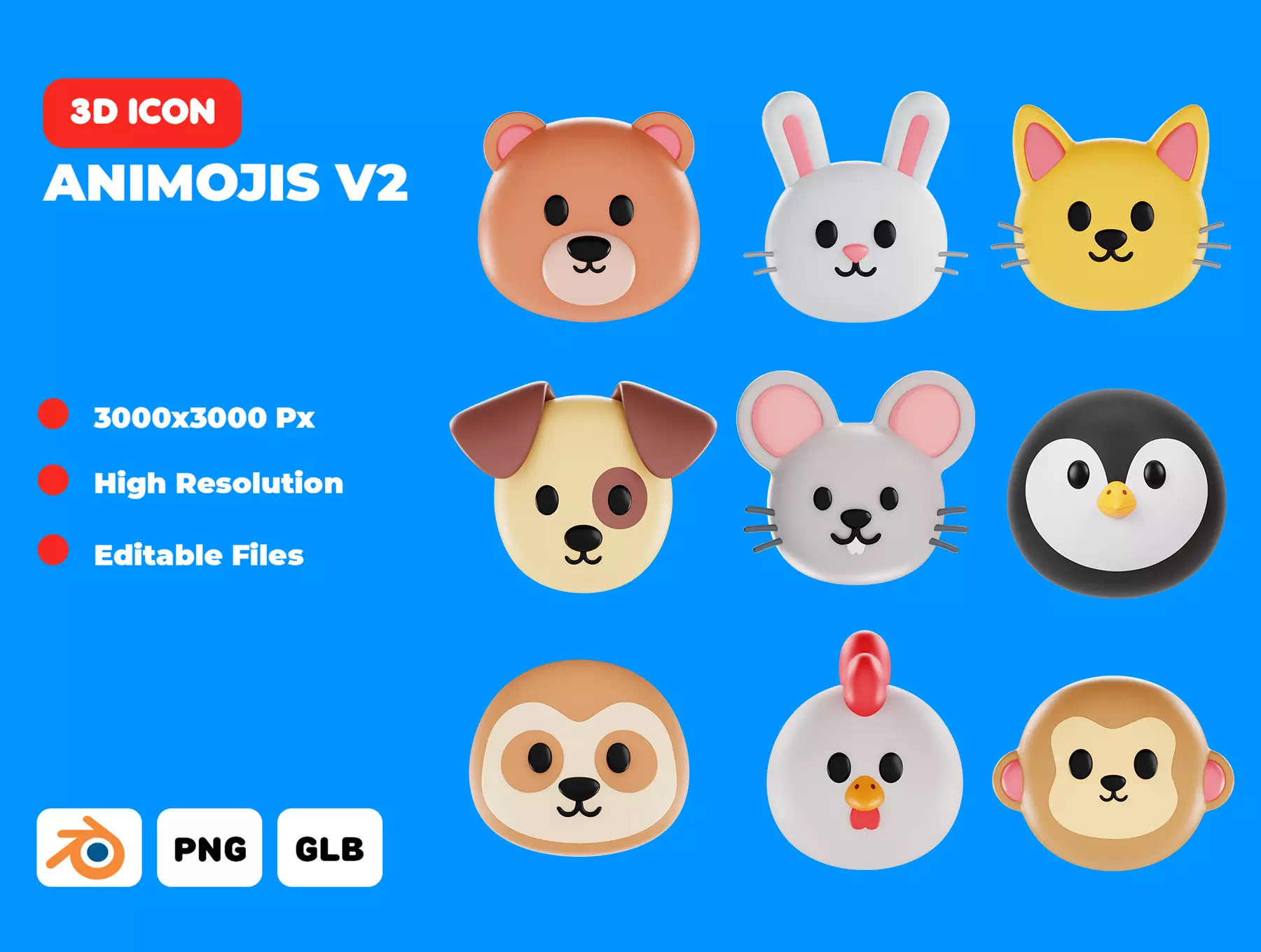  Animojis 3D Icon Pack 3D model_0