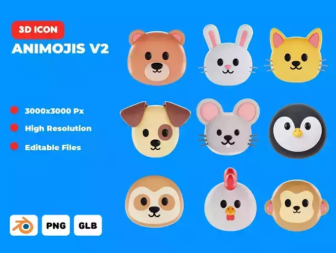  Animojis 3D Icon Pack