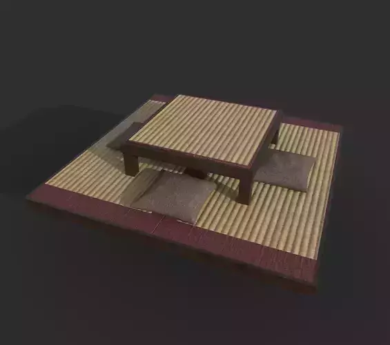 Japanese table with pillows