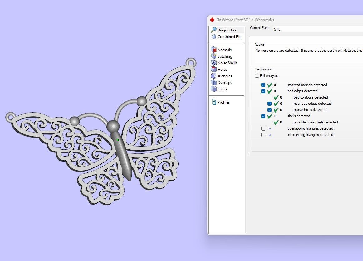 Butterfly pendant or necklace 3D print model_2