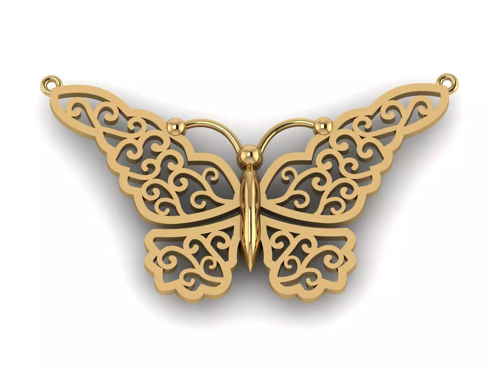 Butterfly pendant or necklace 3D print model_0